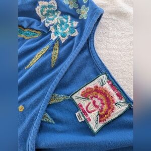 Johnny Was Blue Embroidered Maxi